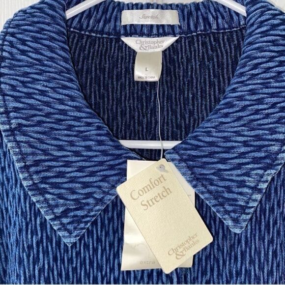 Christopher & Banks Blue Blazer/Jacket (Size Large) - Picture 4 of 7